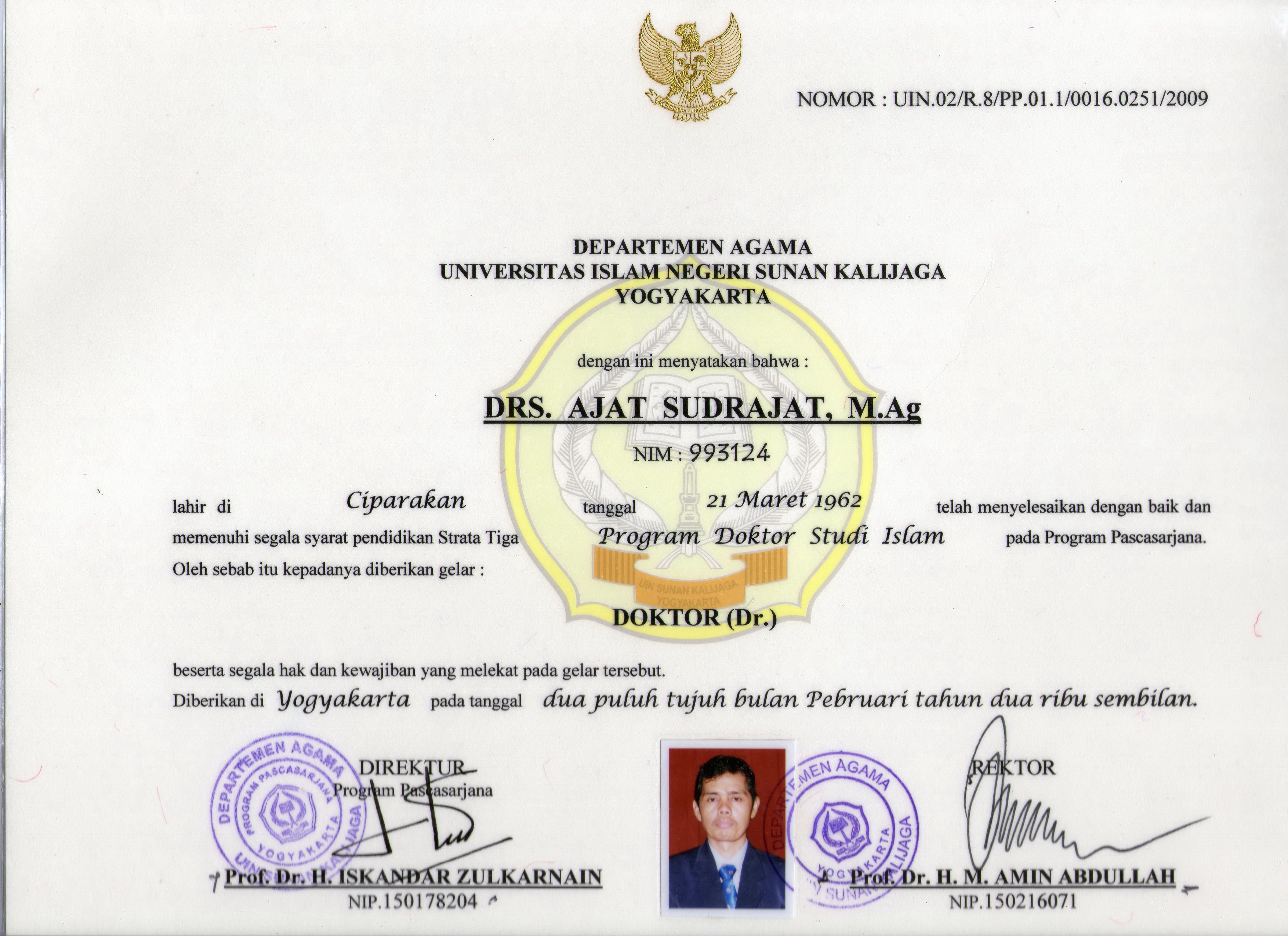 Staff Site Universitas Negeri Yogyakarta - Prof. Dr. Drs. Ajat Sudrajat