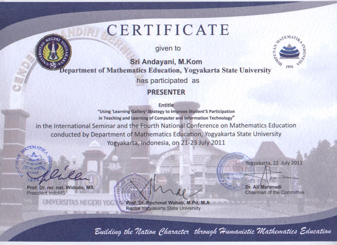 Certificate is given to.